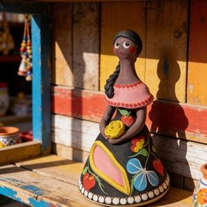 Handcrafted Colorful Folk Art Sculpture